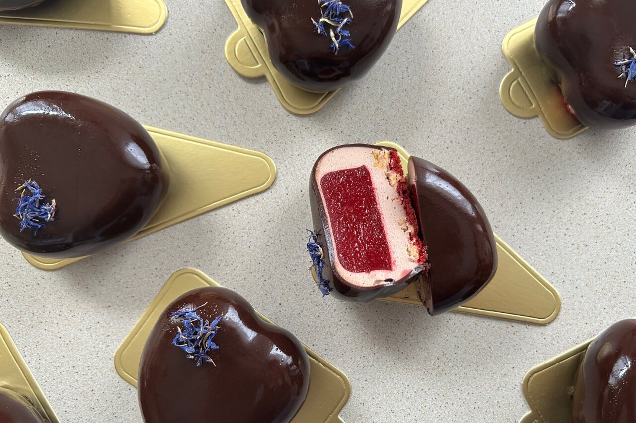 Monoporcja czekoladowo-malinowa